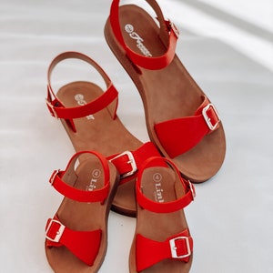 Red Comfort Ankle Mommy and Me Matching Sandals| Mommy and Me ankle sandals | Mommy and Me matching shoes