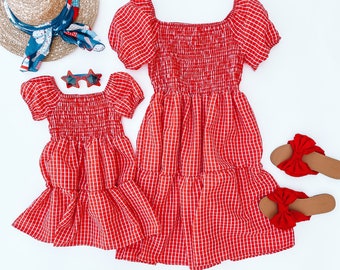 Red white and Cute matching dresses, mommy and me matching outfits, mommy and me outfits, matching outfits, mother daughter matching dress,