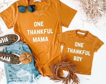 One Thankful Mama | mama and mini shirts | mommy and me fall shirts | mommy and me thanksgiving shirts | matching shirts | matching outfits