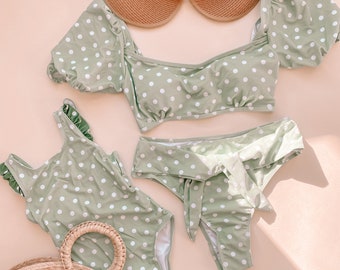 MINTY GREEN BIKINI | mommy and me swimwear | swimsuit | mommy and me swimsuit | matching outfits | mommy and me | vacay ready | 2 pc bikini