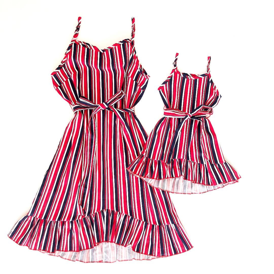 Red White and Blue Striped Dress Fourth of July Outfit