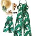 TROPICAL JUMPSUITS mommy and me,  mommy and me outfits, mother daughter,mommy and me, matching outfits, palm leaf print, matching outfit 