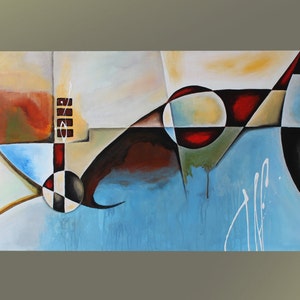 Abstract acrylic painting 100 x 50 cm original painting unique contemporary art modern picture hand-painted mural unique wall art colorful