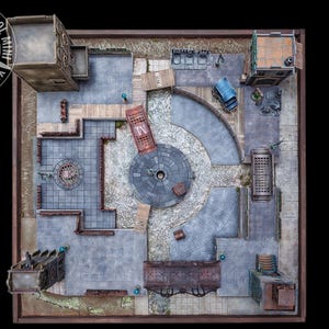 Venice City Quarters, a 3D playing board for Malifaux. A one-of-a-kind original playing board created and painted in our workshop.