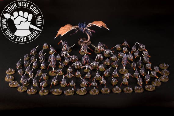Warhammer 40k 99-piece Tyranid Army All PRO PAINTED FREE U.S. Shipping 