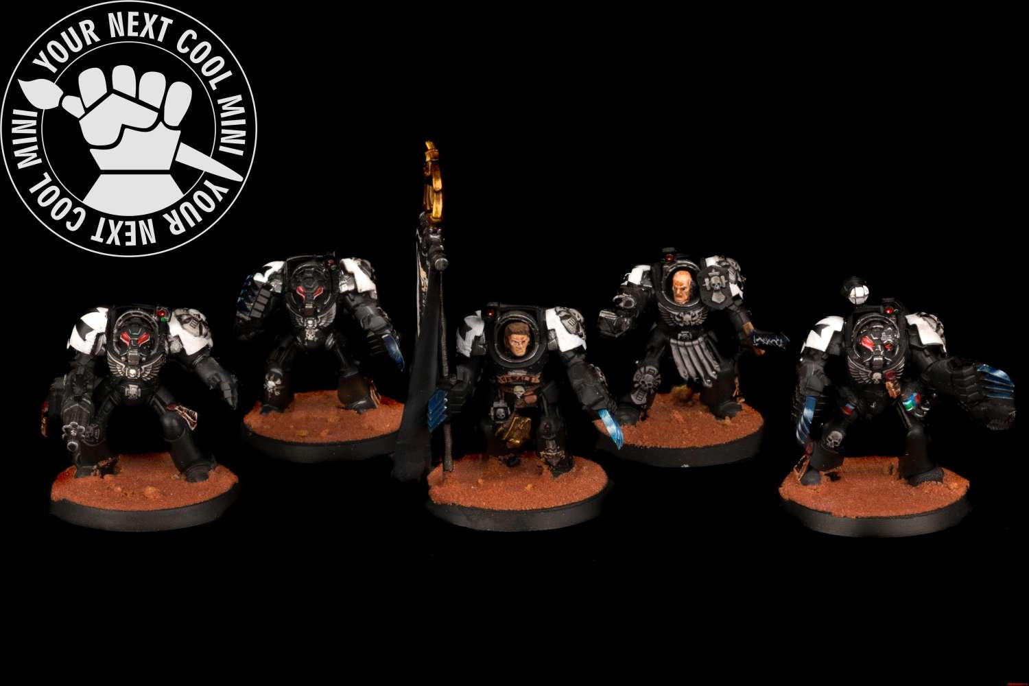 Warhammer 40k - Terminator Squad Black Templars Space Marines - Dipinto Professionalmente