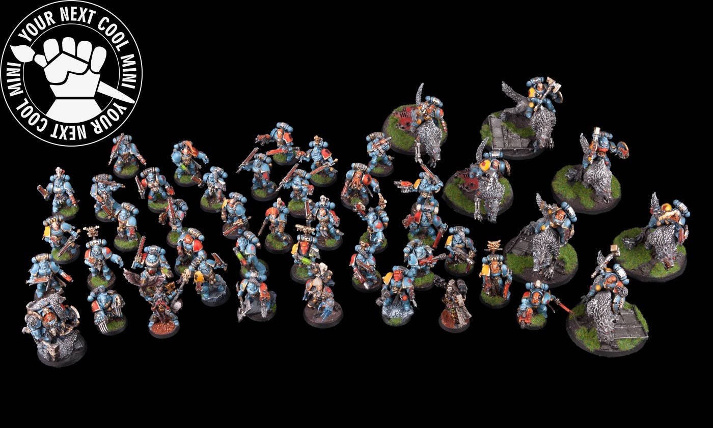 Warhammer 40k Space Wolves, Army, 45 Plastic Miniatures and