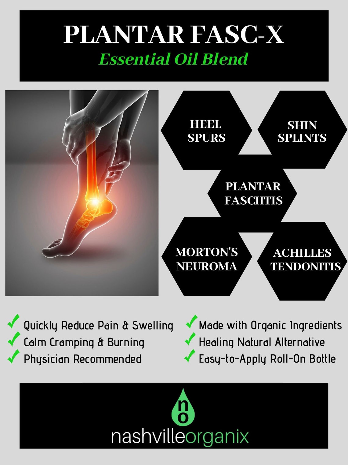 PLANTAR FASCX Essential Oil Blend Organic Plantar Fasciitis Etsy