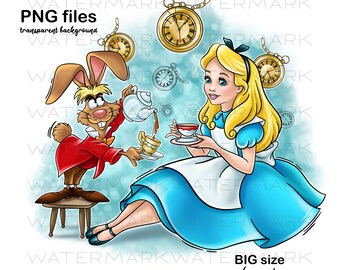 Alice Au Pays Des Merveilles Png Etsy France