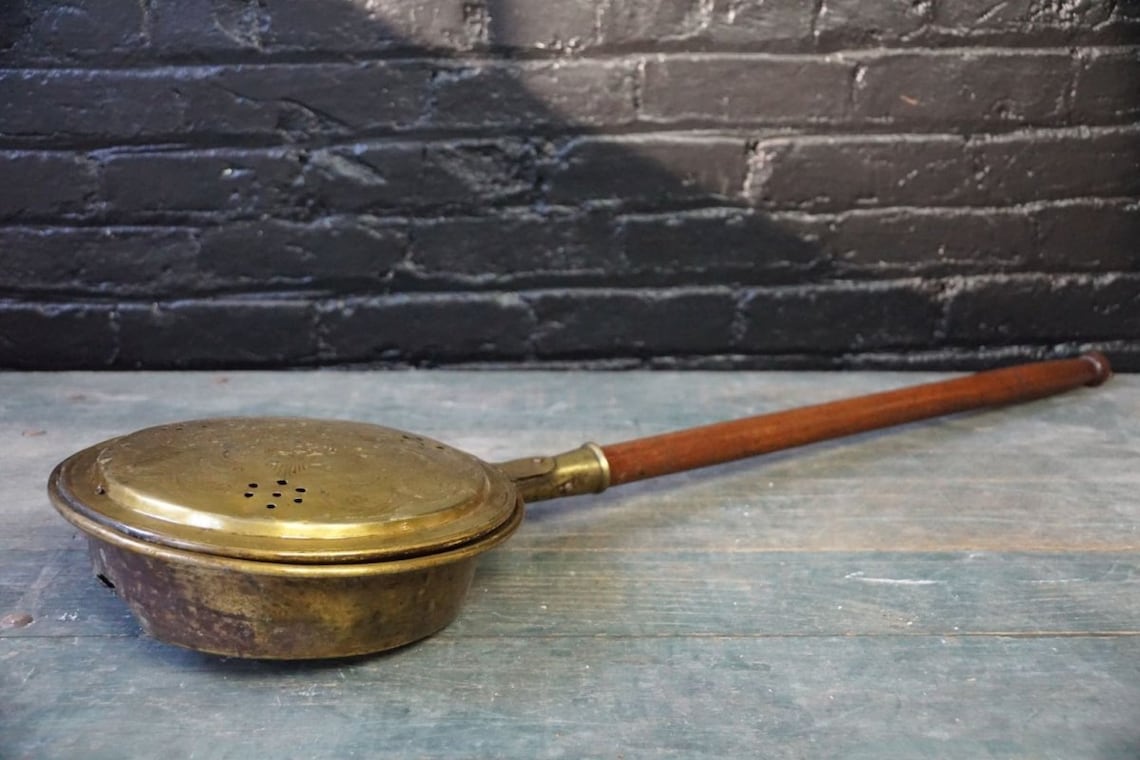 Antique bed warming pan Etsy