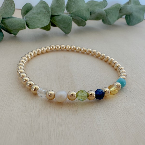 Family birthstone bracelet, birthstone bracelet, children birthstone bracelet, kids birthstones jewelry, grandchildren birthstone