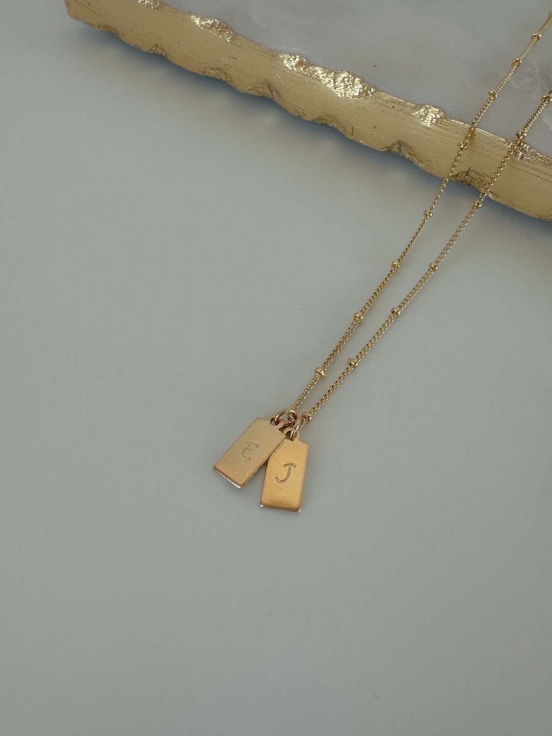Gold Initial Necklace, Children Initial Jewelry, Necklace for Mom