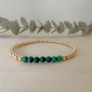 Malachite Beaded Bracelet, healing gemstone bracelet, green beaded bracelet, healing jewelry