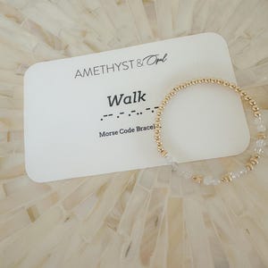 Morse Code beaded bracelet, Morse code jewelry, gold filled bracelet