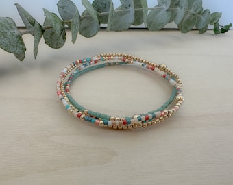 Sedona Stack, fall seed bead bracelet stack