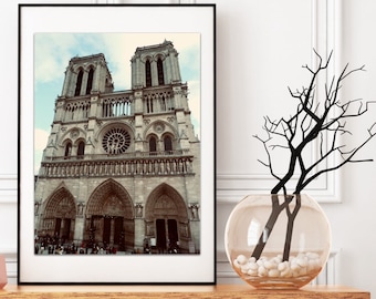Notre Dame Print / Notre-Dame Cathedral Wall Art / Paris Photography / Neutral Wall Decor / Paris Architecture