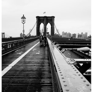 Brooklyn Bridge Print, Large Black & White Wall Art, Travel Photography, New York Gifts, 4x6, 8x12, 12x18, 16x24, NYC - Brooklyn Bridge
