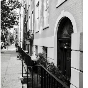 Greenwich Village Photograph, NYC Print, New York City Photography, Large BW Wall Art, Building Art, Doors, Street Art - Greenwich Village