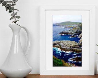 Rocky Coast of Ireland Print, Ring of Kerry, Ireland Photography, Irish Prints, Fine Art Photography, Wall Decor, "Cliffs of Portmagee"