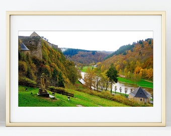 Belgian Castle Print, Fortress, Landscape Photography, Belgium, Fine Art Prints, Large Wall Art, "Chateau de Bouillon"