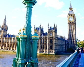 Big Ben Fine Art Print, Westminster Bridge, Thames River, England Photography, UK, "London Bridge"