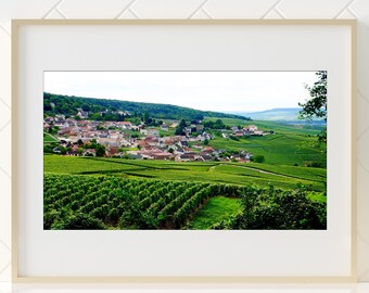 Vineyards of Epernay Print, Champagne, France, Landscape Photography, Rolling Hills, French Countryside, Winery, - "Epernay Vineyards"