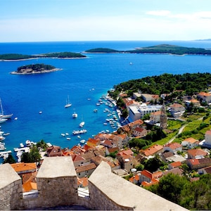 Hvar Harbor Print, Croatia Photography, Fine Art Prints, Large Wall Art, &quot;Croatian Coast&quot;