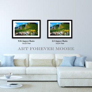 Travel Photography, Norway Print, Fjord, Fine Art, Nature Photography, Aurlandsfjord, Large Wall Art, Small Village, Mountains Undredal image 3
