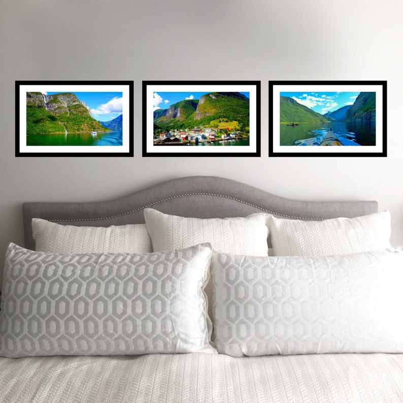 Travel Photography, Norway Print, Fjord, Fine Art, Nature Photography, Aurlandsfjord, Large Wall Art, Small Village, Mountains Undredal image 4