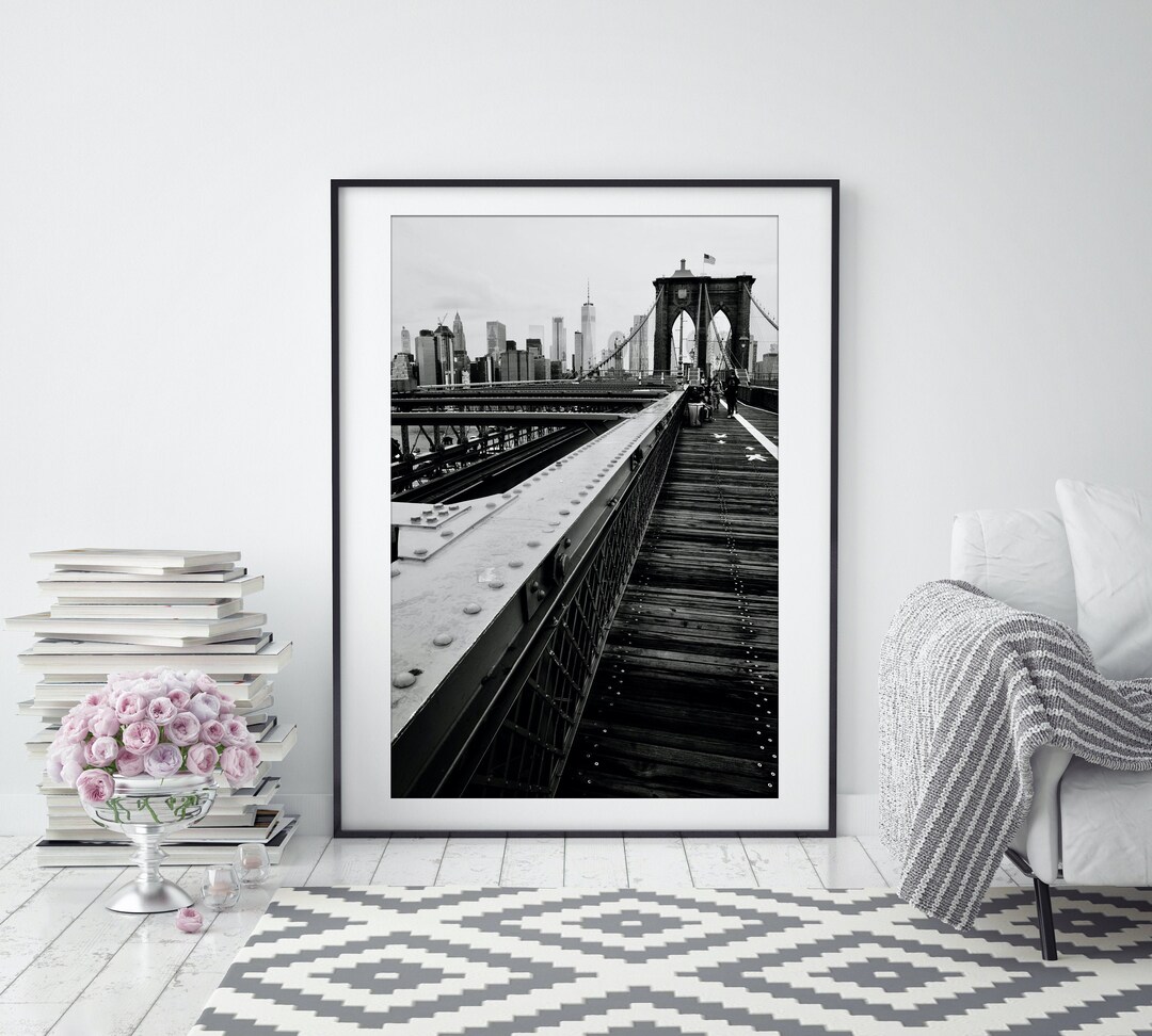 NYC Skyline Print / New York City Wall Art / Brooklyn Bridge Print ...