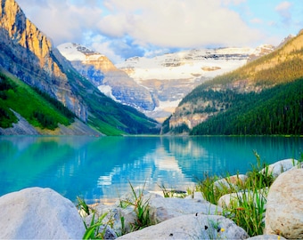 Lake Louise Fine Art Print, Travel Photography, Canadian Rockies, Sunrise, "Morning on Lake Louise"