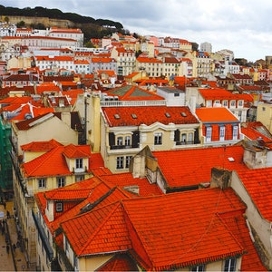 Red Rooftops of Europe Print Collection, 30-50% OFF, Set of 4 Prints, Lisbon, Portugal, Bryggen in Bergen, Norway, Venice, Italy, Prague image 2