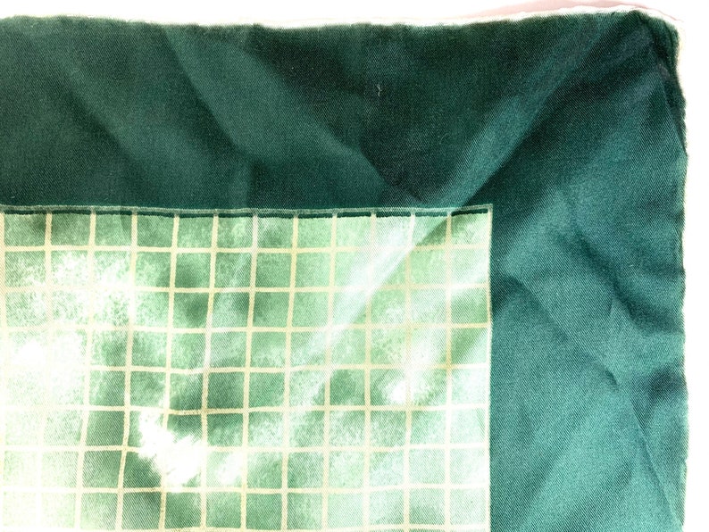 Green check silk handkerchief