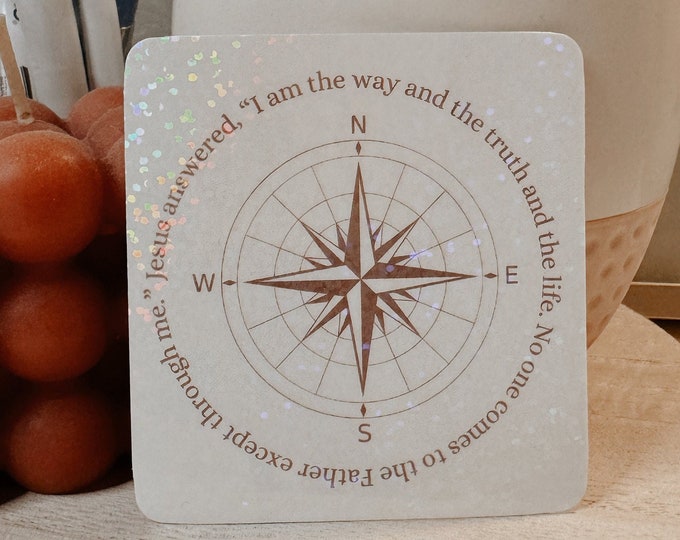 COMPASS Sticker - Christian Sticker, Stationary, Art Sticker, Journal Sticker, Laptop Sticker