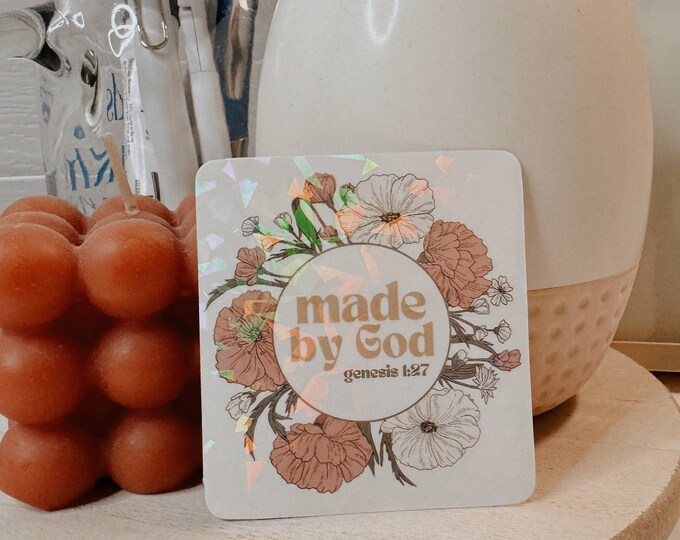 Made by God - Christian Sticker, Stationary, Art Sticker, Journal Sticker, Laptop Sticker