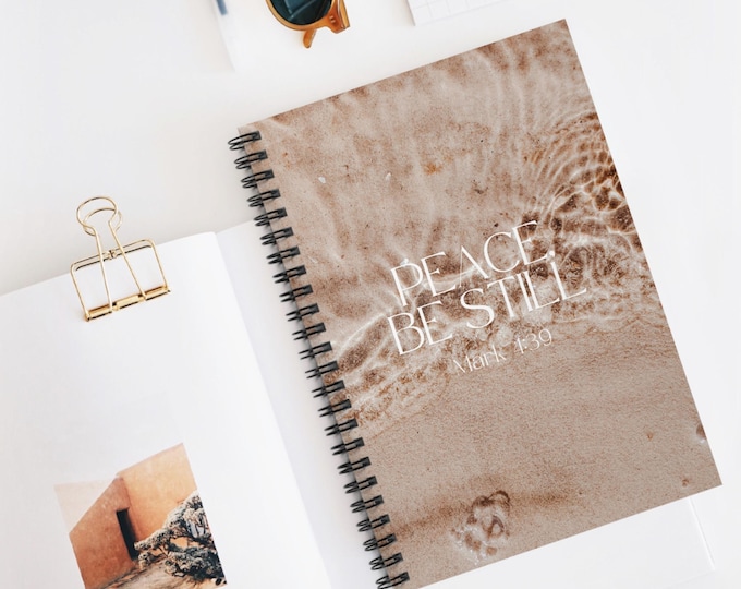 Inspirational Spiral Notebook - Peace Be Still | Creativity Journal, Mindfulness Planner, Gift for Writers, Study Notebook, Self-Care