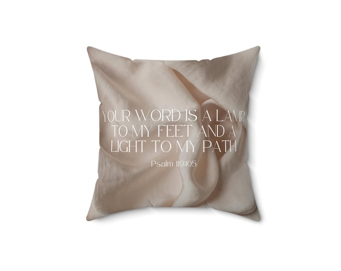 Inspirational Psalm Pillow, Cozy Home Decor, Faith-Based Gift, Christian Housewarming, Uplifting Biblical Quote Cushion