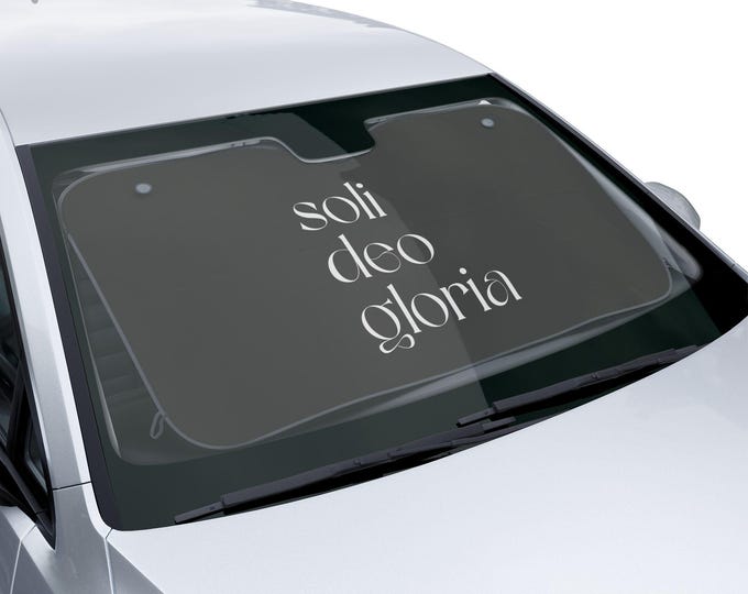 Soli Deo Gloria Design, Stylish Car Sun Shades, UV Protection, Auto Accessories, Summer Must-Have, Gift for Drivers