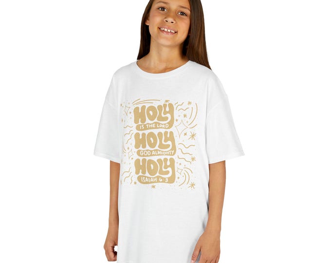 Kids Bible Verse Graphic Tee | "Holy is the LORD God Almighty" Fun Casual Wear, Christian Apparel, Streetwear, Everyday Style