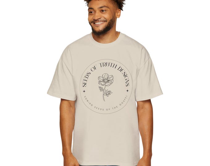 Seeds of Truth Designs Logo Tee - Christian Merch Oversized Shirt - Faith-Based Small Business Support Tee - Neutral Christian Apparel