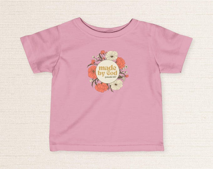 Made by God Infant Tee, Cute Baby Shirt, Toddler Gift, Inspirational Kids Wear, Baby Shower Present