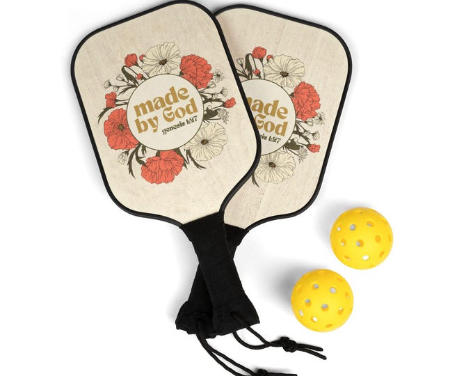 Made by God Pickleball Kit - Perfect for Sport Lovers, Active Gifts, Outdoor Fun, Unique Pickleball Paddles, Team Activities