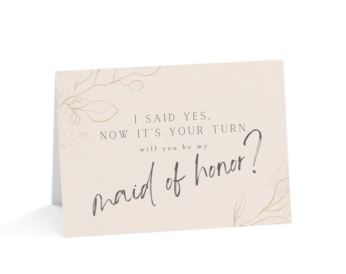 Will You Be My Maid of Honor Greeting Cards, Wedding Invitation Notes, Bridal Party Cards, Engagement Announcement Cards, Floral Cards