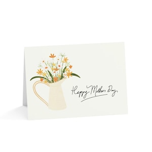 Flores en regadera, juego de tarjetas de felicitación para el Día de la Madre, tarjetas en blanco (1-50 unidades), regalo para mamá
