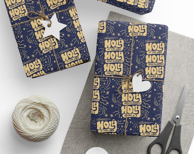 Holy is the LORD God Almighty Creative Wrapping Paper for All Occasions, Gift Wrap for Birthdays, Holidays, Parties, Unique Gift Packaging
