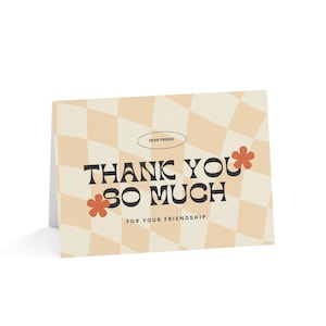 Merci pour votre amitié - Ensemble de cartes de voeux fabriquées à la main, appréciation, notes d'amitié, intérieur vierge, idée cadeau unique, paquet de cartes