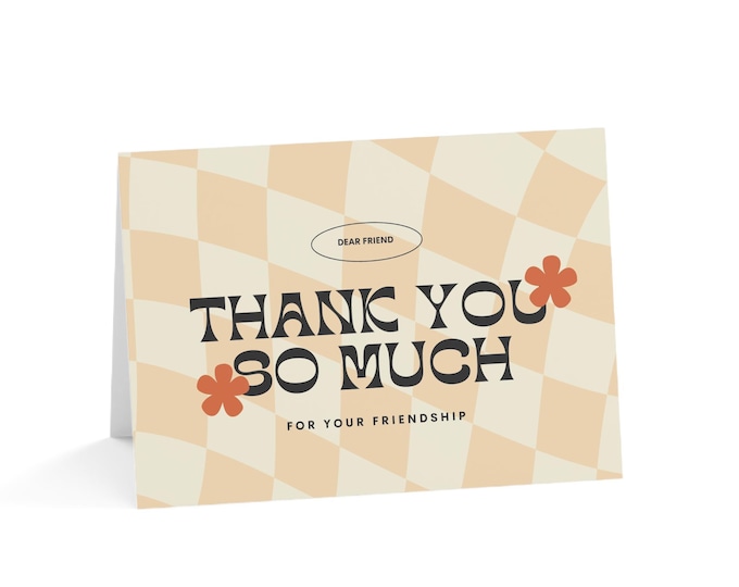Thank You for Your Friendship - Handcrafted Greeting Cards Set, Appreciation, Friendship Notes, Blank Inside, Unique Gift Idea, Card Pack