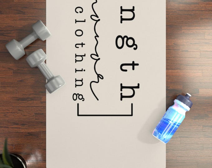 Strength & Honor (Proverbs 31) Rubber Workout Mat | Exercise, Meditation, Home Gym, Gift for Her, Scripture Decor, Christian Accessories