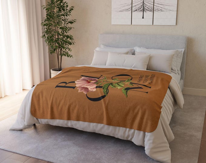 Floral Fleece Blanket: 'Bloom Where You Are Planted' Cozy Throw