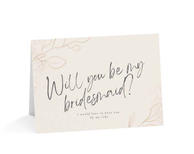 Will You Be My Bridesmaid Greeting Cards Set, Wedding Invitation Cards, Floral Cards for Celebrations, Bridal Party Cards, Love Notes